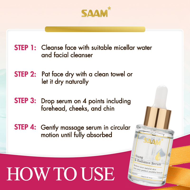 Maximize effectiveness of this serum by following SAAM instruction 1