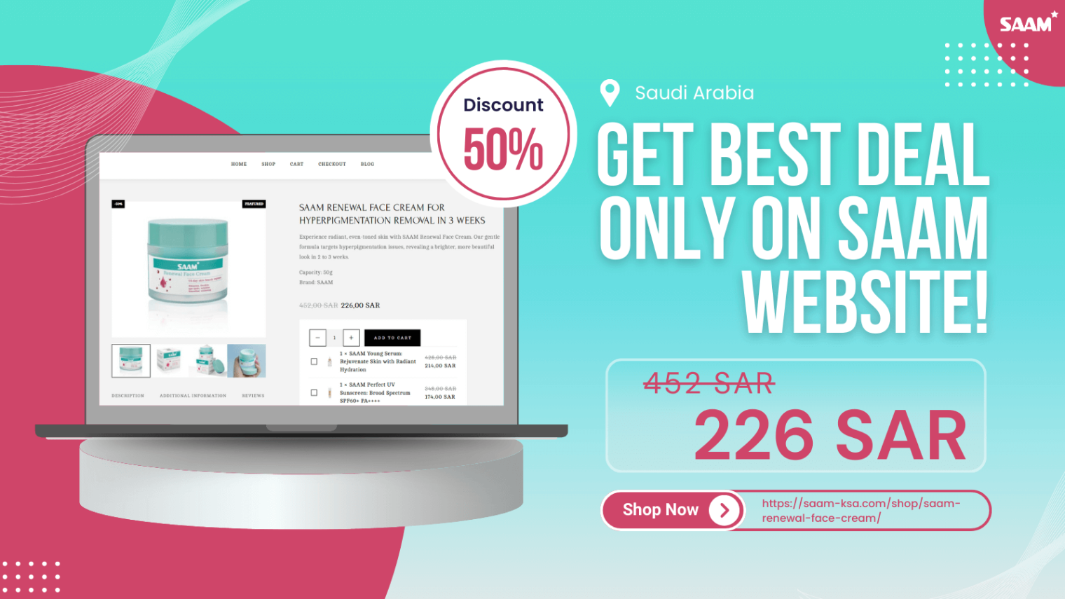 Buy SAAM cream from official website to ensure authenticity