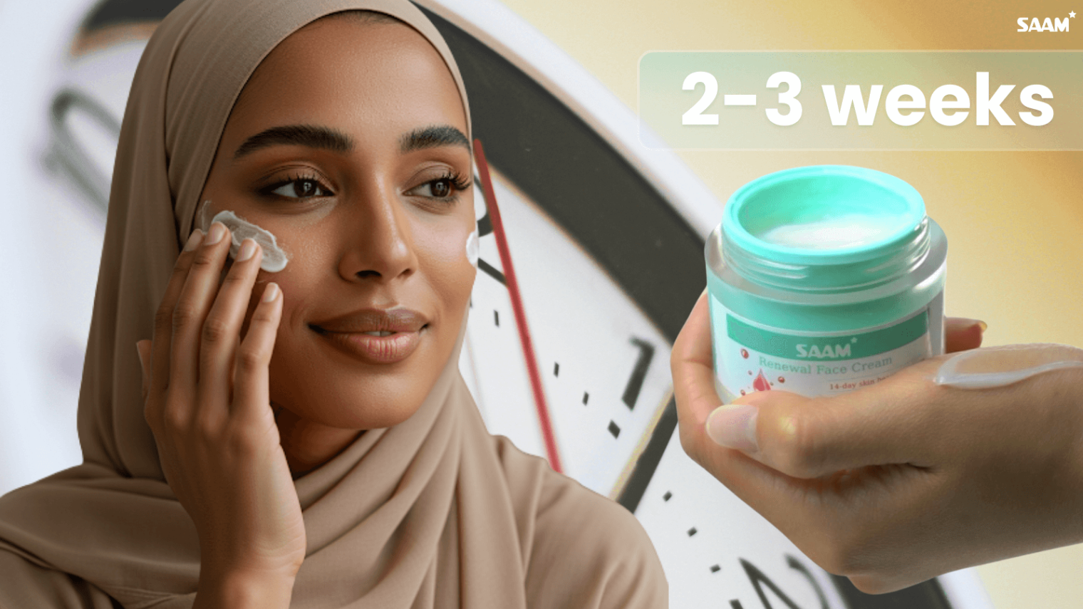 Visible improvements can be seen on skin after just 2–3 weeks of using 